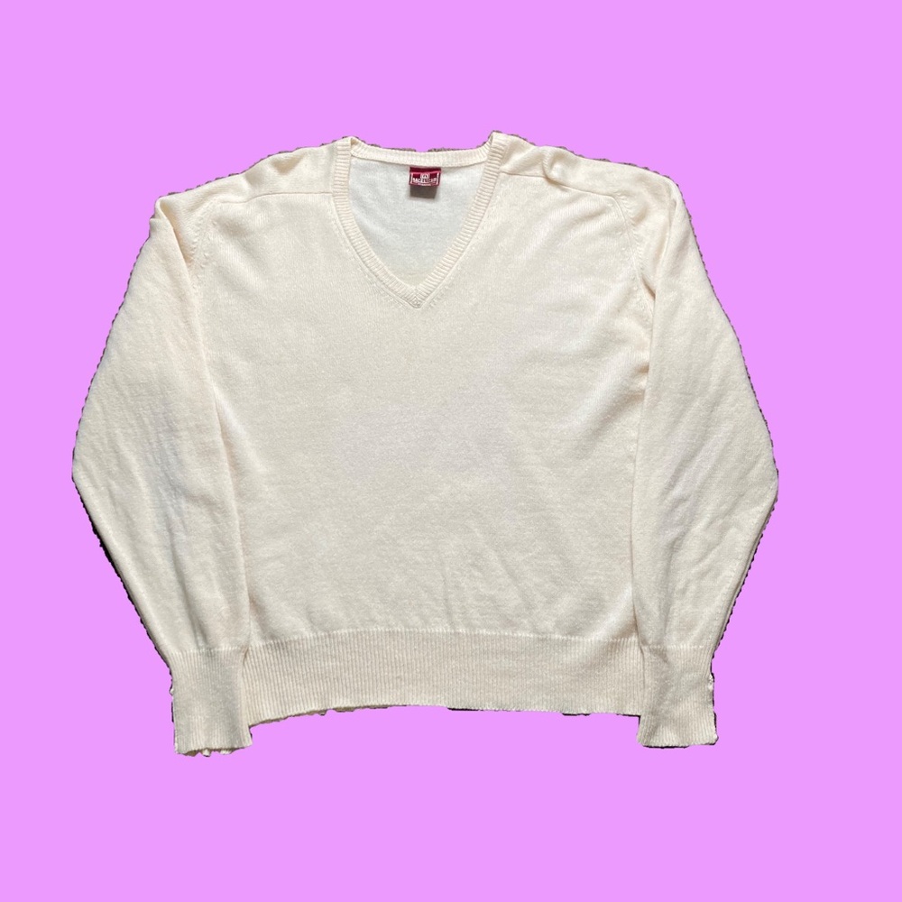☀️ Vintage 80s Nordstrom Wool Sweater Mens Size XL White